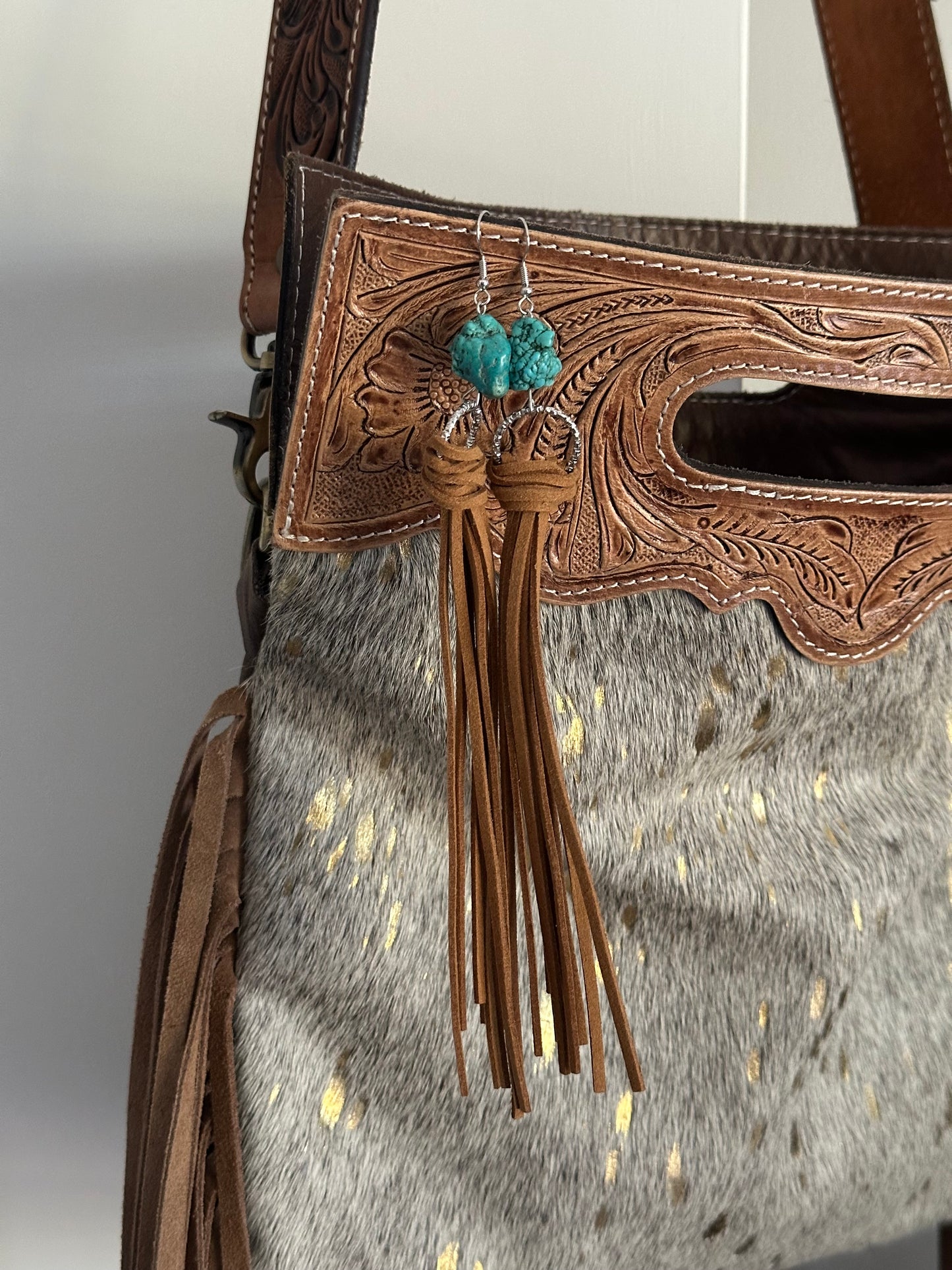 Fringed Turquoise Danglies