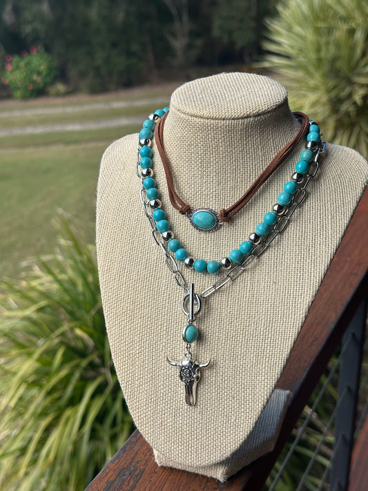 Stacked Turquoise Necklaces