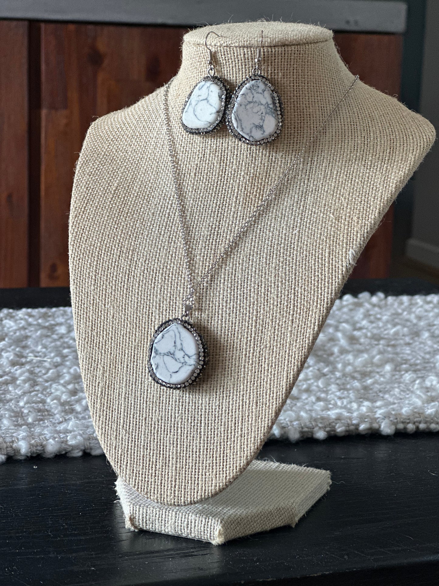 White Turquoise Rhinestone Set