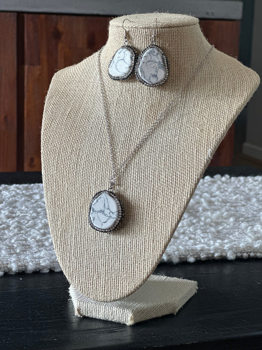 White Turquoise Rhinestone Set