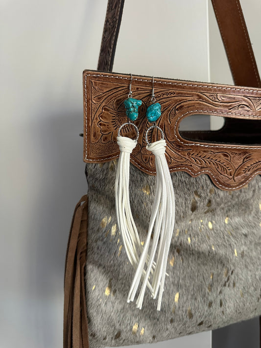 Fringed Turquoise Danglies