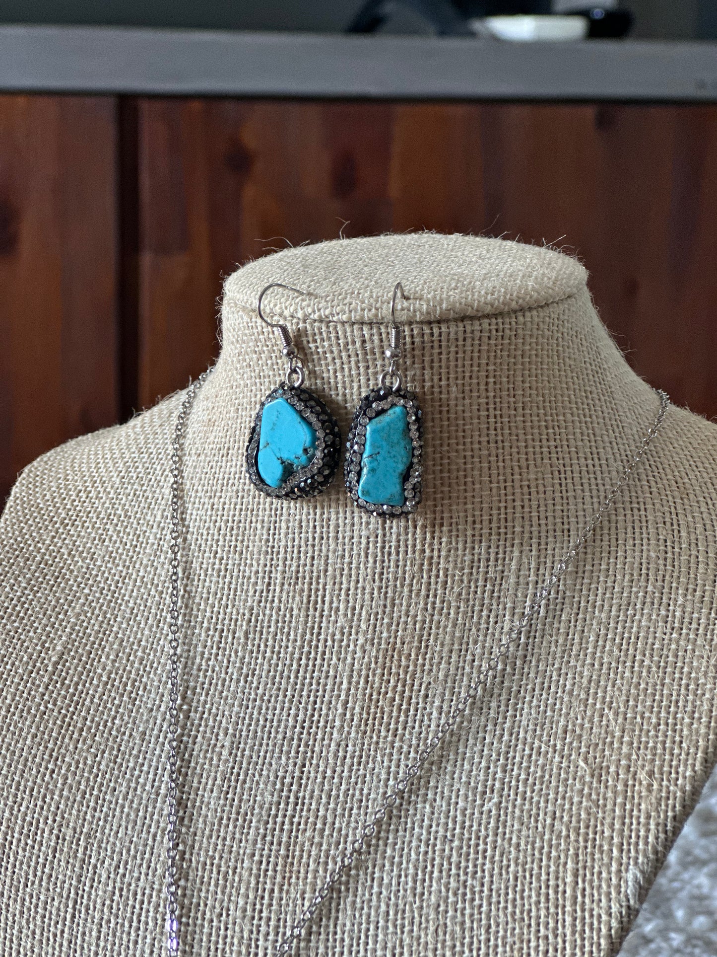 Blue Turquoise Rhinestone Set